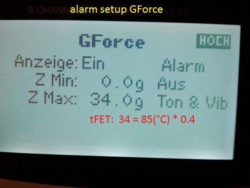 Alarm Setup: GForce